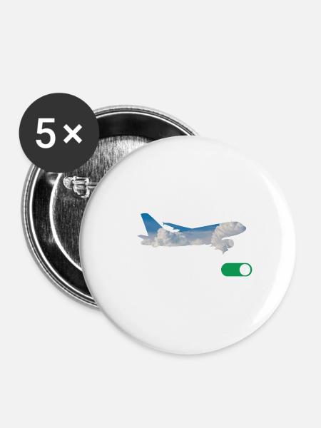 Airplane Mode - Buttons groß 56 mm (5er Pack) - Weiß