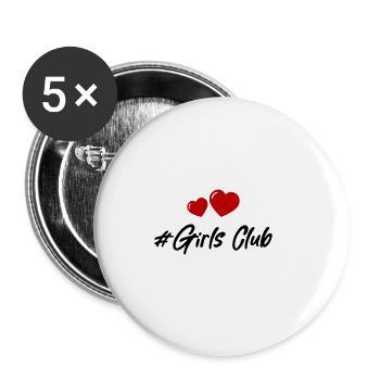 Piger Club Hjerte - Buttons/Badges stor, 56 mm (5-pack) - hvid - Foran