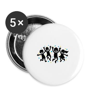 Enfants Joie Maternelle - Lot de 5 grands badges (56 mm) - blanc - Devant