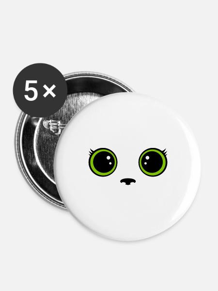 Kitten - Buttons large 2.2''/56 mm (5-pack) - white