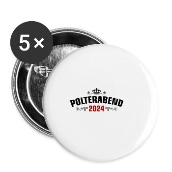 Polterabend 2024 - Buttons groß 56 mm (5er Pack) - Weiß - Vorne
