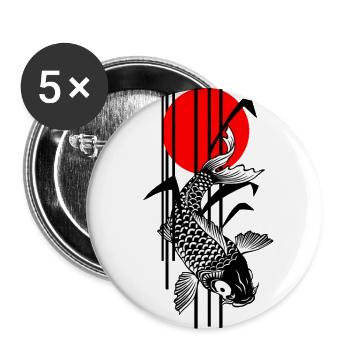 Bamboo Design - Nishikigoi - Koi Fish 1 - Buttons groß 56 mm (5er Pack) - Weiß - Vorne
