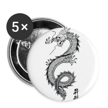Chinese dragon motif 12 - Buttons large 2.2''/56 mm (5-pack) - white - Front