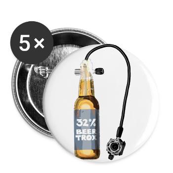 Beertrox, Taucherflasche - Buttons groß 56 mm (5er Pack) - Weiß - Vorne