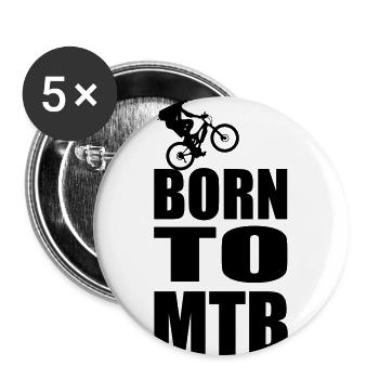 Born to MTB - Buttons large 2.2''/56 mm (5-pack) - white - Front