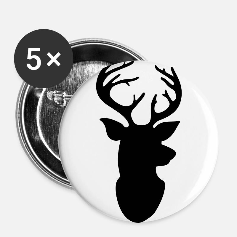 Oh Deer - Buttons large 2.2''/56 mm (5-pack) - white