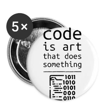 Code coder developer programmer gift - Buttons large 2.2''/56 mm (5-pack) - white - Front