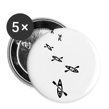 Icône de canoë - Lot de 5 grands badges (56 mm) - blanc - Devant
