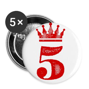 5 Number crown - Buttons large 2.2''/56 mm (5-pack) - white - Front