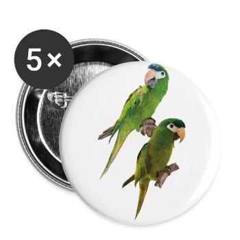 Der edle Ara - Buttons groß 56 mm (5er Pack) - Weiß - Vorne