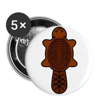 Bieber Bieber fur hunts hunter huntress - Buttons large 2.2''/56 mm (5-pack) - white - Front