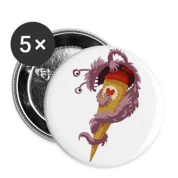 School Cone Monster - Buttons large 2.2''/56 mm (5-pack) - white - Front