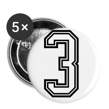 3 Number symbol - Buttons large 2.2''/56 mm (5-pack) - white - Front