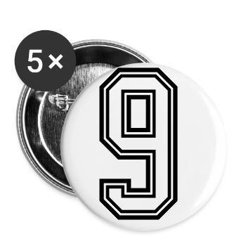 9 Zahl symbol - Buttons groß 56 mm (5er Pack) - Weiß - Vorne