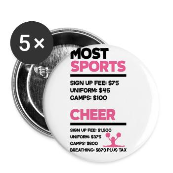 Most Sports Cheer Cheerleading Cheerdance Cheerlea - Buttons groß 56 mm (5er Pack) - Weiß - Vorne