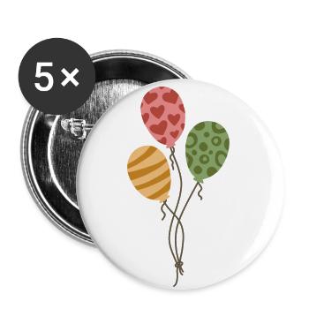 Ballons Ballons Cadeau d’anniversaire Pastel - Lot de 5 grands badges (56 mm) - blanc - Devant