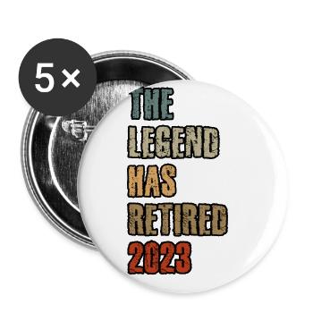The Legend Has Retired 2023 Retirement Pension Pen - Buttons groß 56 mm (5er Pack) - Weiß - Vorne