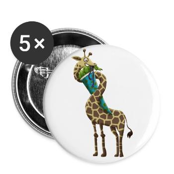 Giraffe Schultüte - Buttons groß 56 mm (5er Pack) - Weiß - Vorne