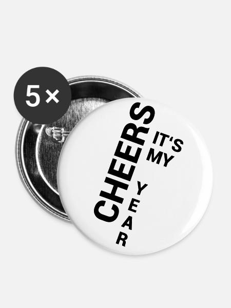 Cheers - Buttons groß 56 mm (5er Pack) - Weiß