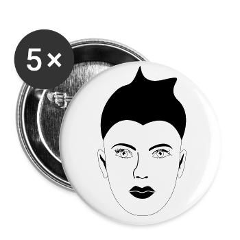 Esmeralda - Buttons groß 56 mm (5er Pack) - Weiß - Vorne