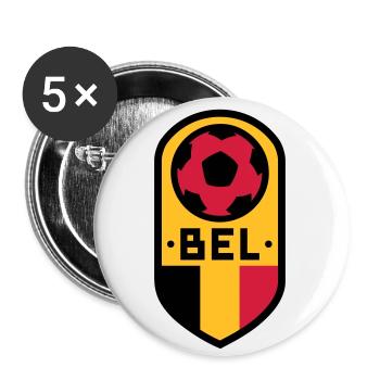 Belgique Badge de football - Lot de 5 grands badges (56 mm) - blanc - Devant