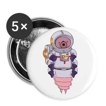 Cute bear in spacesuit - Buttons large 2.2''/56 mm (5-pack) - white - Front
