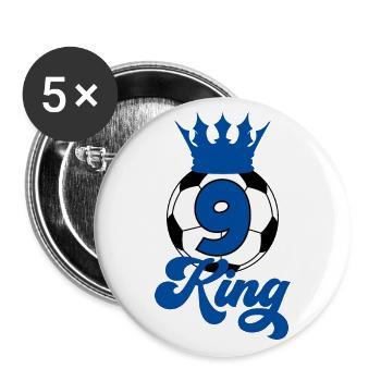 9TH BIRTHDAY FOOTBALL - Buttons large 2.2''/56 mm (5-pack) - white - Front
