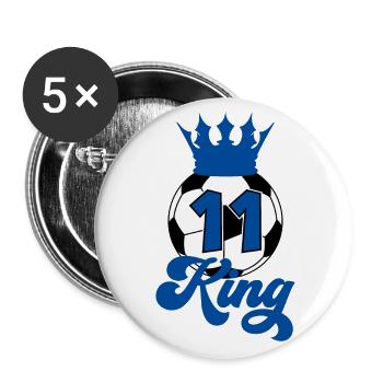 11TH BIRTHDAY FOOTBALL - Buttons large 2.2''/56 mm (5-pack) - white - Front