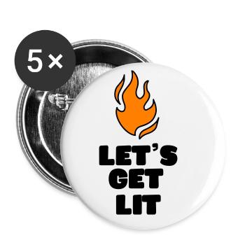 LIGHTER FIRE FIRE CAMPFIRE CAMPGROUND CAMP MOTIFS - Buttons large 2.2''/56 mm (5-pack) - white - Front