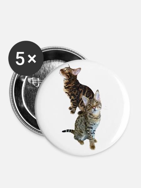 Tabby - Buttons groß 56 mm (5er Pack) - Weiß