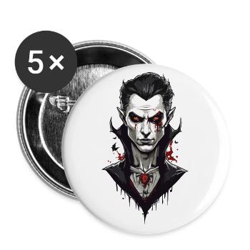 Retro Vampire Design Spooky Halloween Movie Night - Buttons large 2.2''/56 mm (5-pack) - white - Front