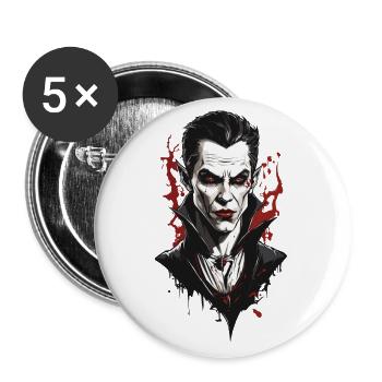 Nostalgic Vampire Halloween Movie Night Design - Buttons large 2.2''/56 mm (5-pack) - white - Front