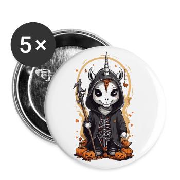 Magical Halloween Unicorn Wizard Gothic Style - Buttons large 2.2''/56 mm (5-pack) - white - Front