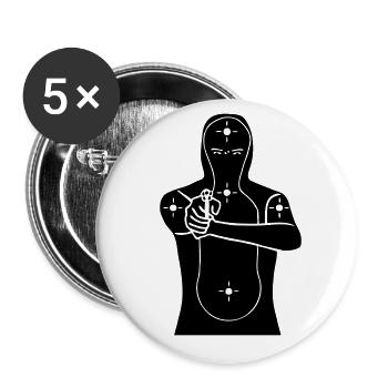 Ziel - Buttons groß 56 mm (5er Pack) - Weiß - Vorne