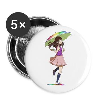 Color Rain - Buttons large 2.2''/56 mm (5-pack) - white - Front