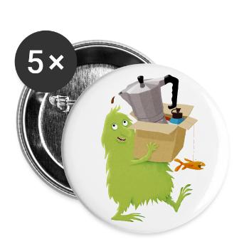 Umzugshelferlein - Buttons groß 56 mm (5er Pack) - Weiß - Vorne