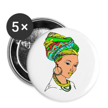 Mama africa - Lot de 5 grands badges (56 mm) - blanc - Devant