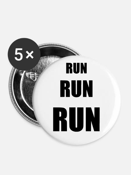 Run run run - Buttons groß 56 mm (5er Pack) - Weiß