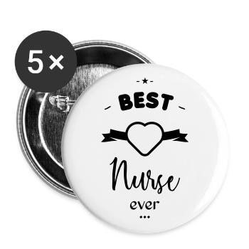 Beste Krankenschwester überhaupt - Buttons groß 56 mm (5er Pack) - Weiß - Vorne
