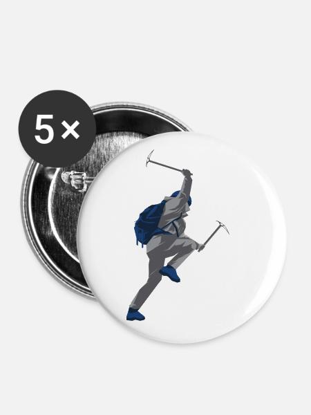 Bergsteiger - Buttons groß 56 mm (5er Pack) - Weiß