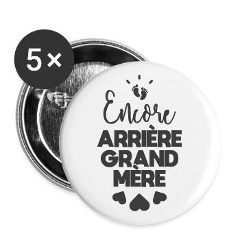 Encore arrière grand mère - Lot de 5 grands badges (56 mm) - blanc - Devant