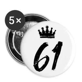 61 Number crown - Buttons large 2.2''/56 mm (5-pack) - white - Front