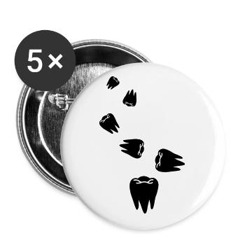 Zahn icon symbol - Buttons groß 56 mm (5er Pack) - Weiß - Vorne