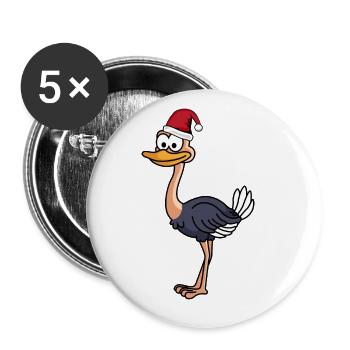 Bouquet BD Noël - Lot de 5 grands badges (56 mm) - blanc - Devant