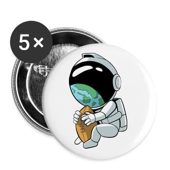 Astronaut American Football - Buttons groß 56 mm (5er Pack) - Weiß - Vorne