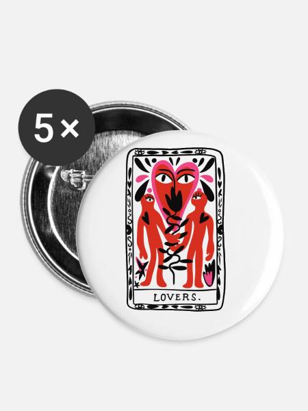 lovers card - Buttons groß 56 mm (5er Pack) - Weiß