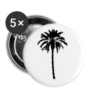 Palme Silhouette Symbol - Buttons groß 56 mm (5er Pack) - Weiß - Vorne