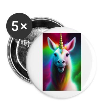 Unicorn - Buttons large 2.2''/56 mm (5-pack) - white - Front