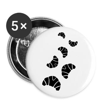 Silhouette de symbole de croissant - Lot de 5 grands badges (56 mm) - blanc - Devant