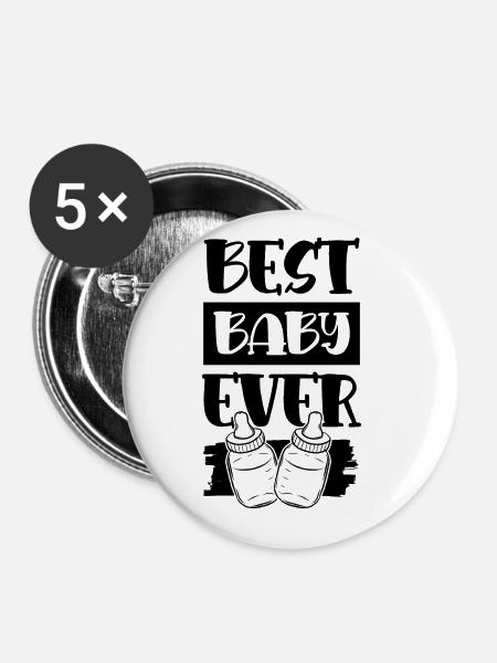 bestes baby - Buttons groß 56 mm (5er Pack) - Weiß